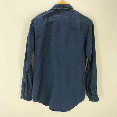 ポロバイラルフローレン Polo by RALPH LAUREN CUSTOM FIT ロゴ ワッペン コットン ツイル ワーク シャツ メンズ import:L